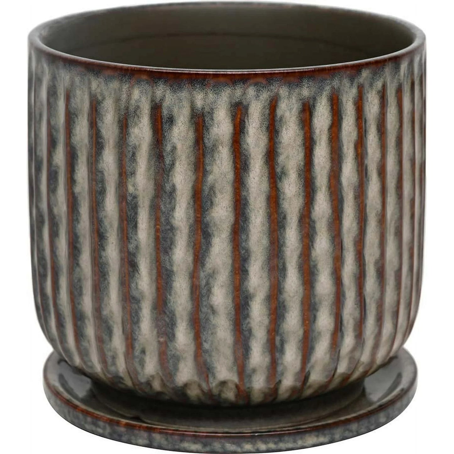 Better Homes & Gardens 8 Inch Ceramic Paul Planter with Attached Saucer