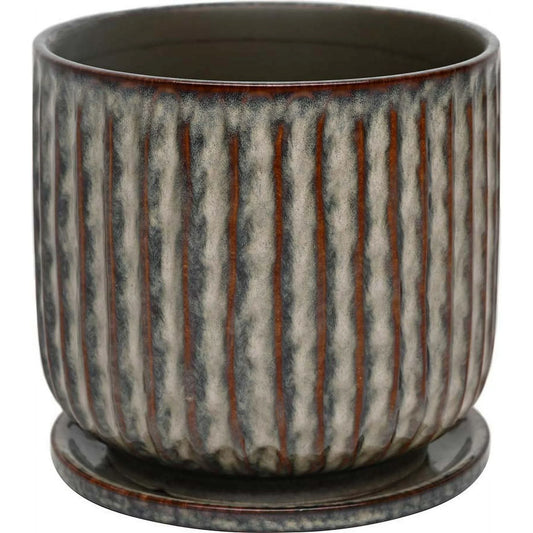 Better Homes & Gardens 8 Inch Ceramic Paul Planter with Attached Saucer