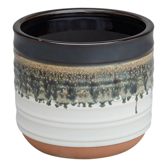 Better Homes & Gardens Pottery 8" Nikolaos Ceramic Planter, Black