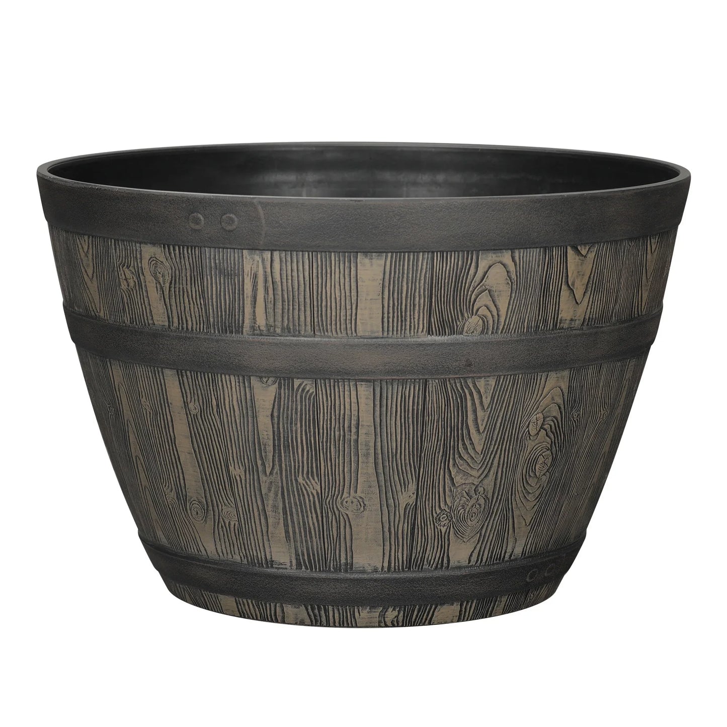 Better Homes & Gardens Whiskey Barrel Brown Resin Planter