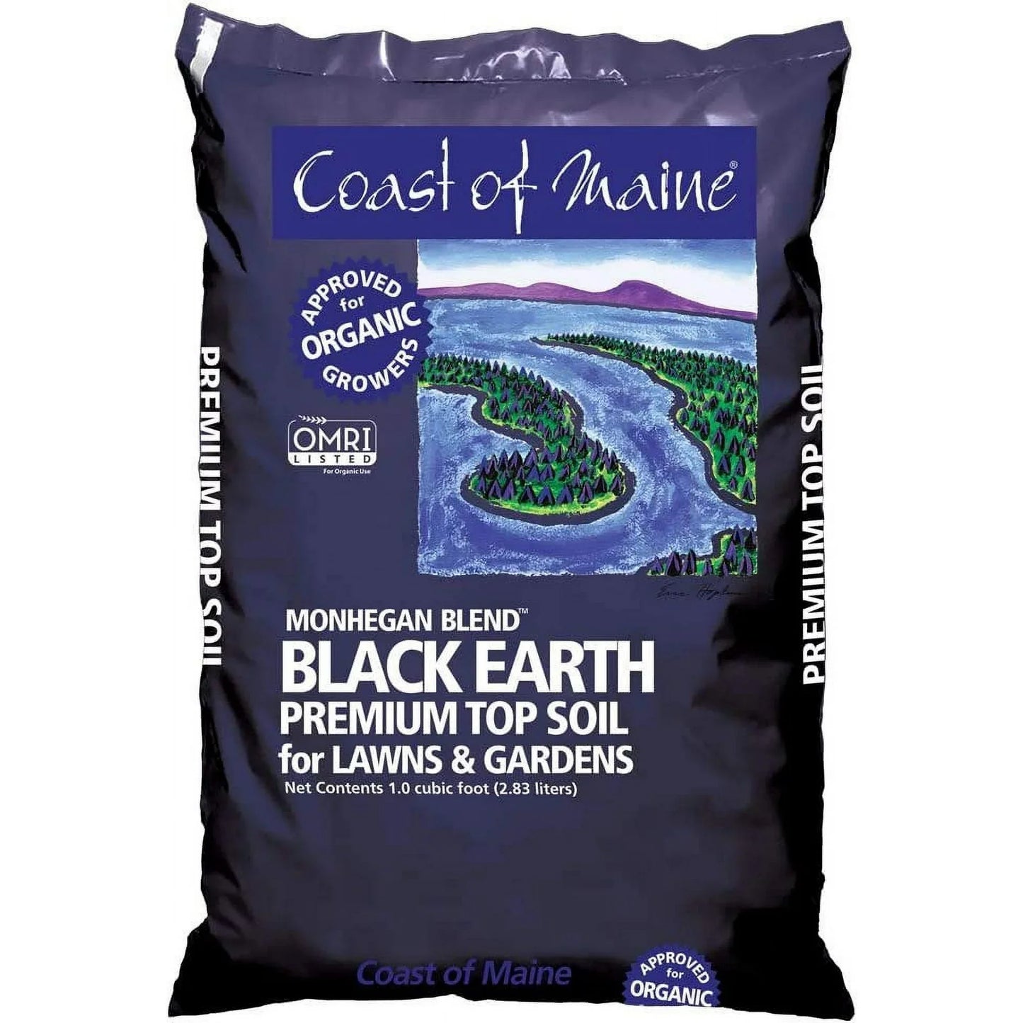 Coast of Maine Monhegan Blend Organic Top Soil, 1 CF, Lightweight Composted Soil